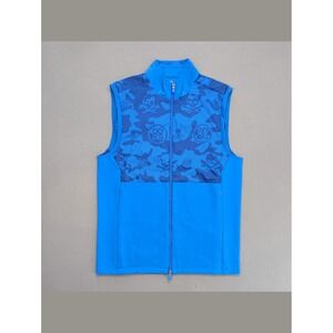 G/Fore Blue Camo Skull Golf Vest Full Zip Performance Mens Small